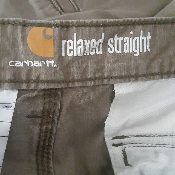 Carhartt Mens Pants 36x32 Brown Relaxed Straight Work Outdoors - Picture 4 of 11